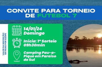 Convite: Torneio de Futebol 7, no Camping Pau-a-Pique