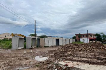 Instalação de novas galerias para melhorias do escoamento das águas pluviais