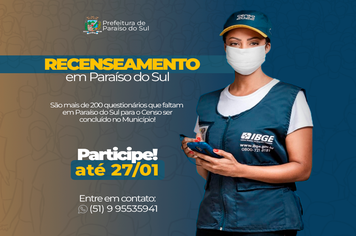 Censo em Paraíso do Sul tem falta de aproximadamente 200 questionários