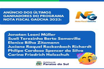 Nota Fiscal Gaúcha 2023: anúncio dos últimos ganhadores