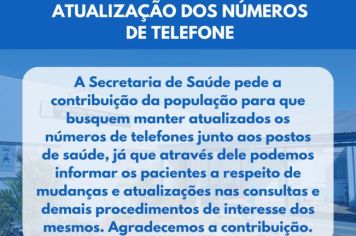 Secretaria de Saúde: Atualização dos números de telefone