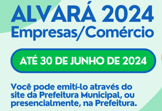 Alvarás 2024 - Pagamento até 30 de junho